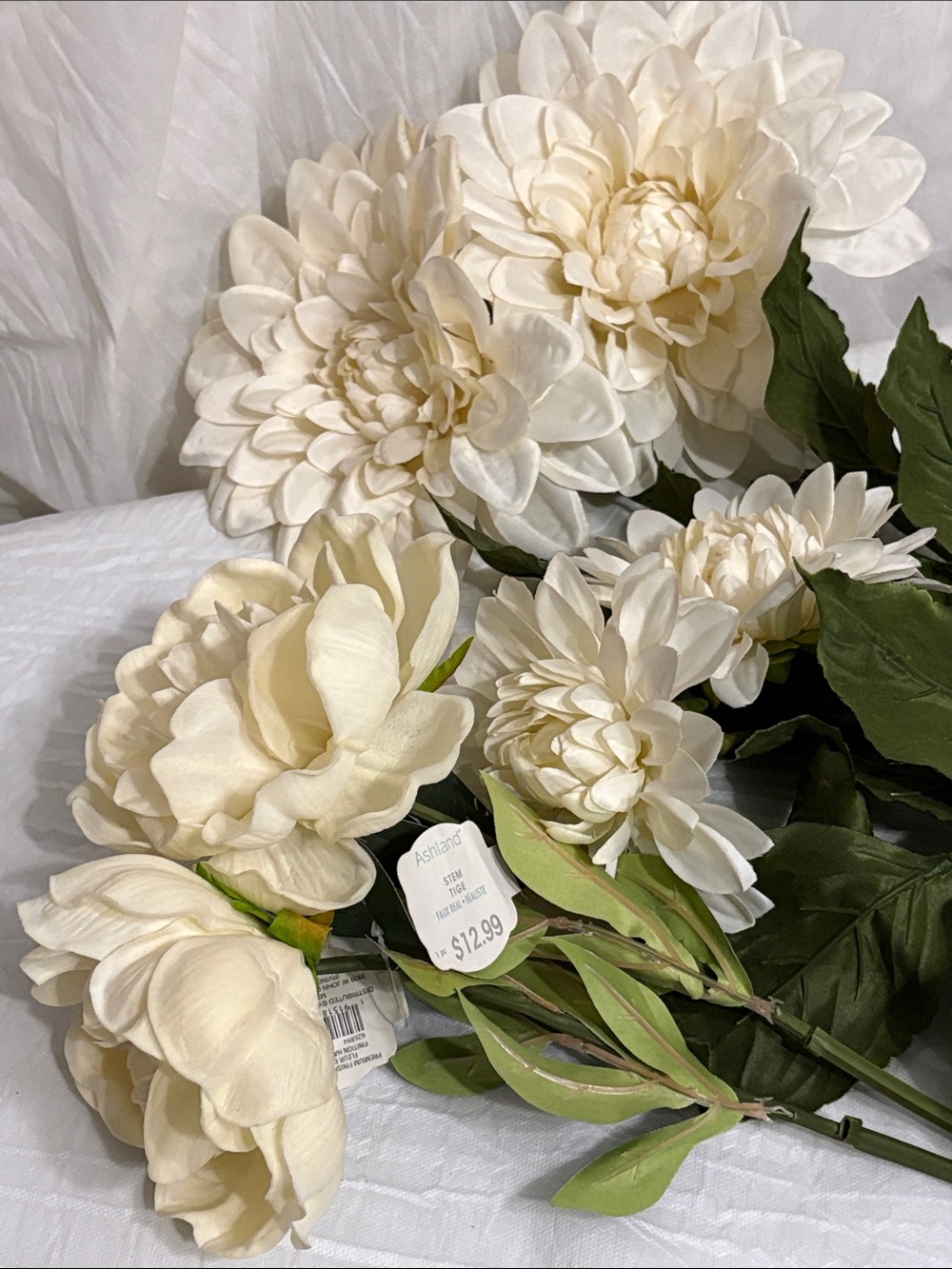 Ashland Cream Faux Floral Stems lot of 4 NWT